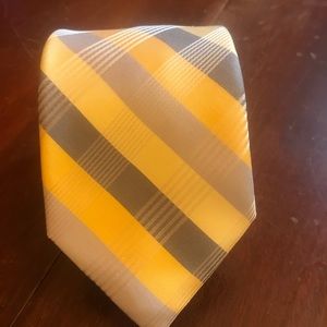 J. Ferrar Yellow & Gray Polyester Tie